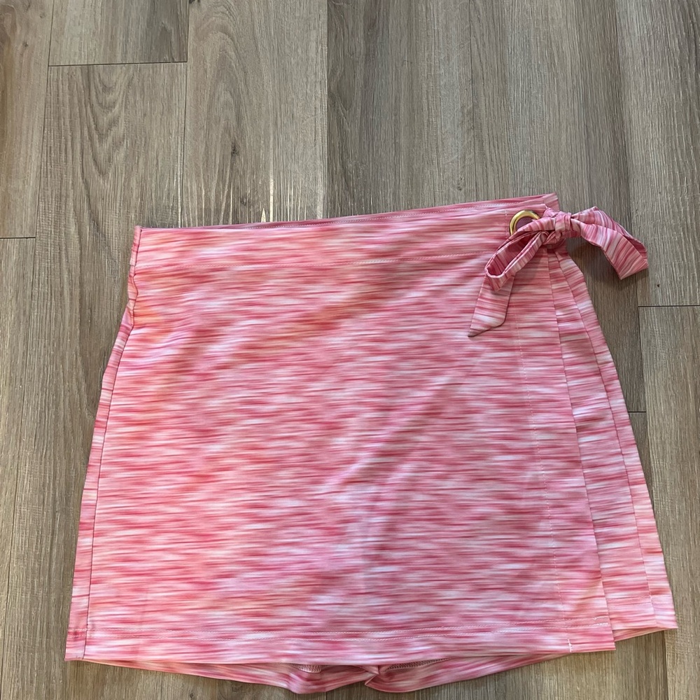 Pink Wrap Skort with Tie Detail